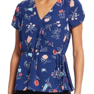 ModCloth Floral Wrap Top